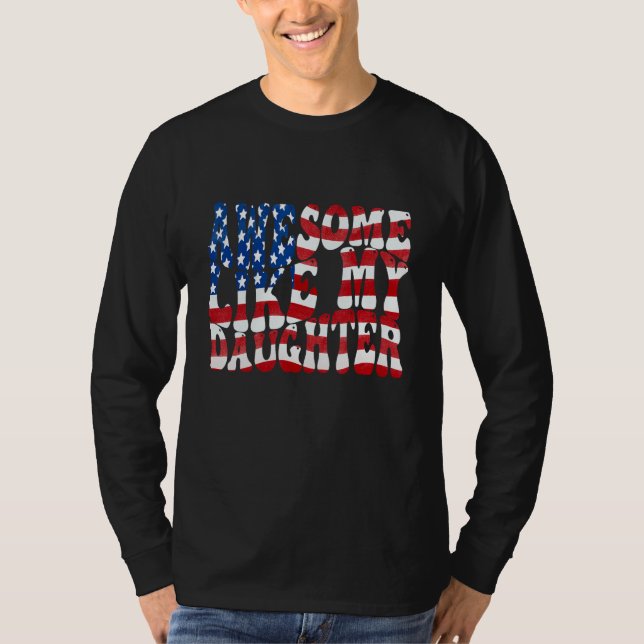 Camiseta Awesome Like My Daughter Usa Father s Day Dad 4th  (Frente)