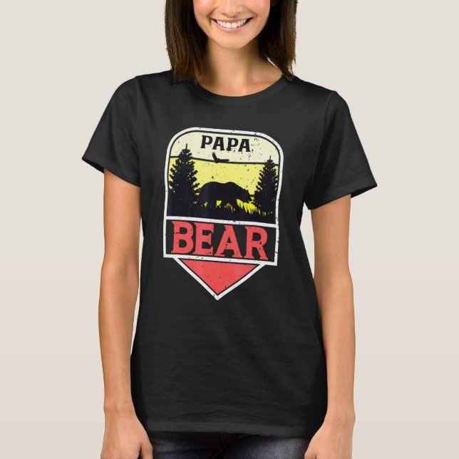 Camiseta Awesome  Papa Bear Best Dad Bear Family (Frente)