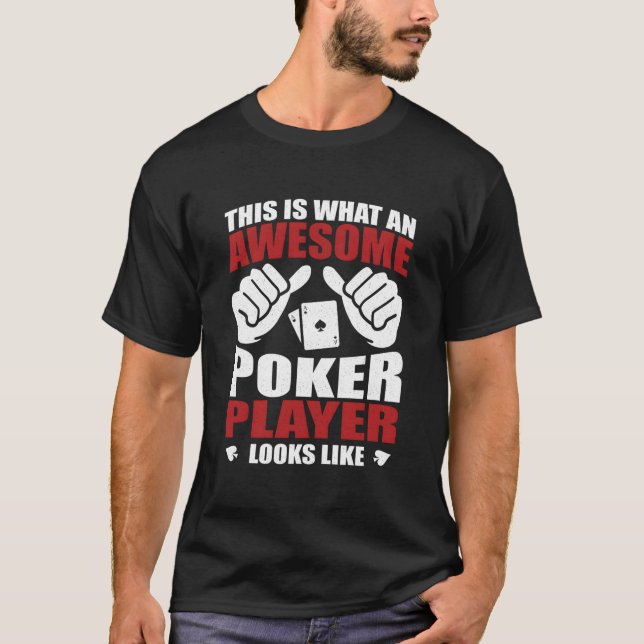 Camiseta Awesome Poker Player Looks Like Flop Aces Spades (Frente)