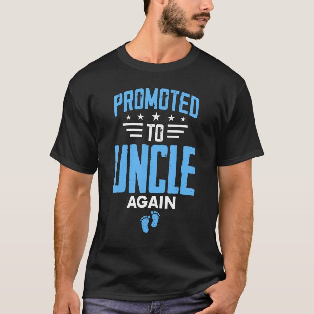 Camiseta Awesome Promoted To Uncle Again Pregnancy Announce (Frente)