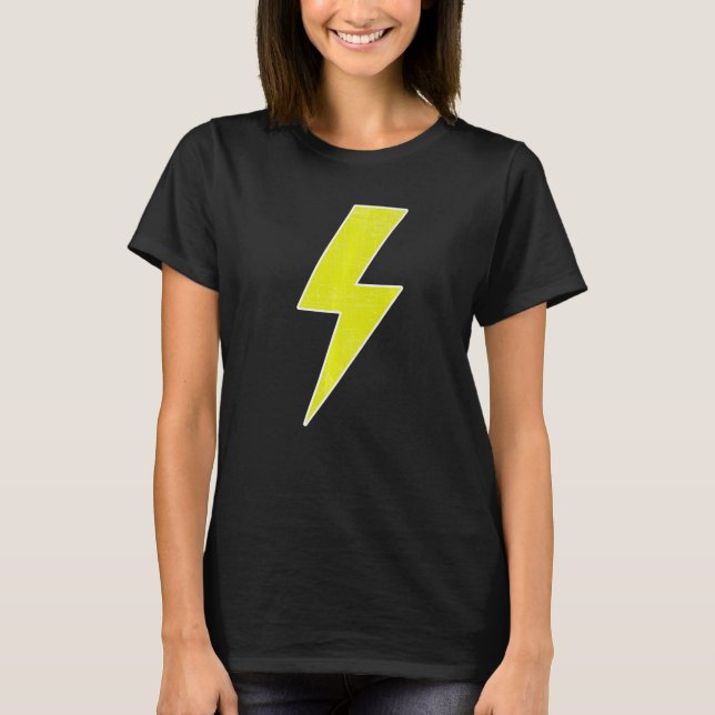 Camiseta Awesome Retro Distressed YELLOW & WHITE Lightning  (Frente)