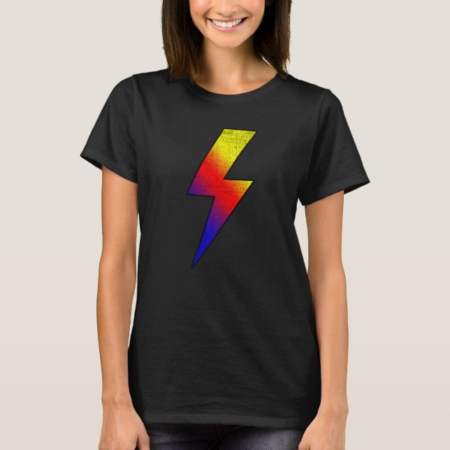 Camiseta Awesome Retro Front & Back COLD BLACK FIRE Lightni (Frente)