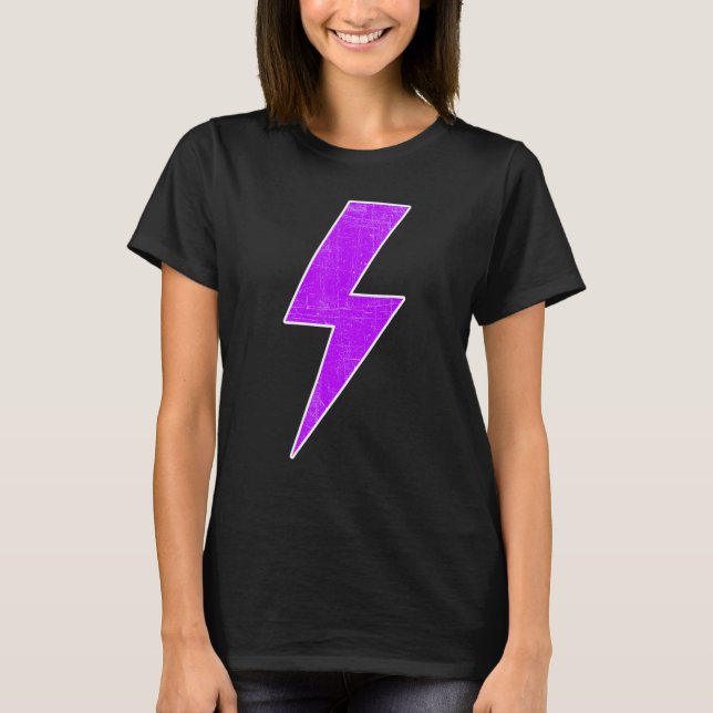 Camiseta Awesome Retro Front & Back PURPLE & WHITE Lightnin (Frente)