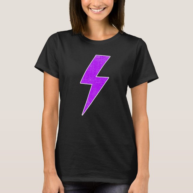 Camiseta Awesome Retro Front & Back PURPLE & WHITE Lightnin (Frente)