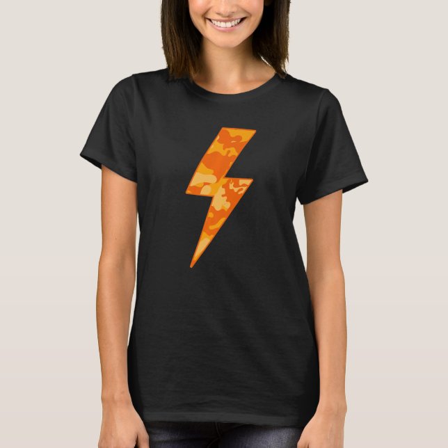 Camiseta Awesome Retro ORANGE FALL CAMO Lightning Bolt   (Frente)
