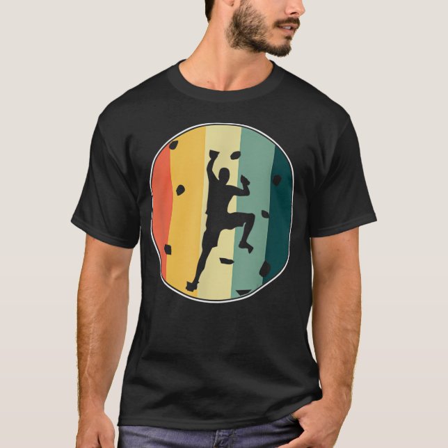 Camiseta Awesome Retro Wall Climber Rock Mountain Climbing  (Frente)