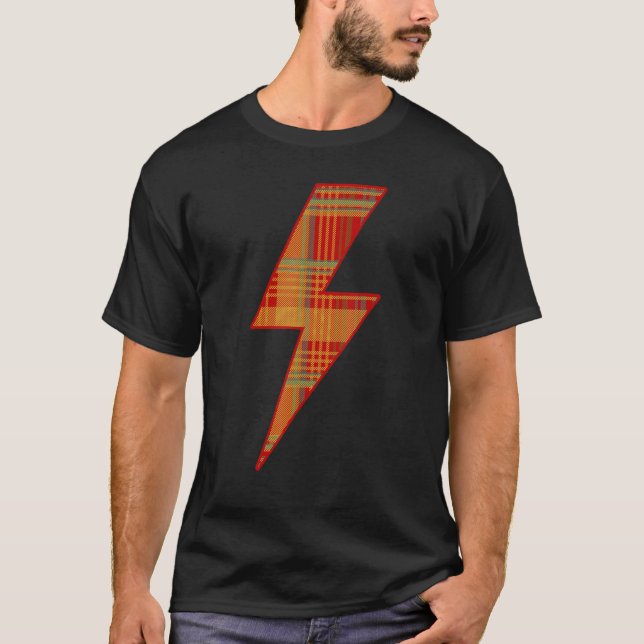 Camiseta Awesome SCOTTISH TARTAN Lightning Bolt (Frente)