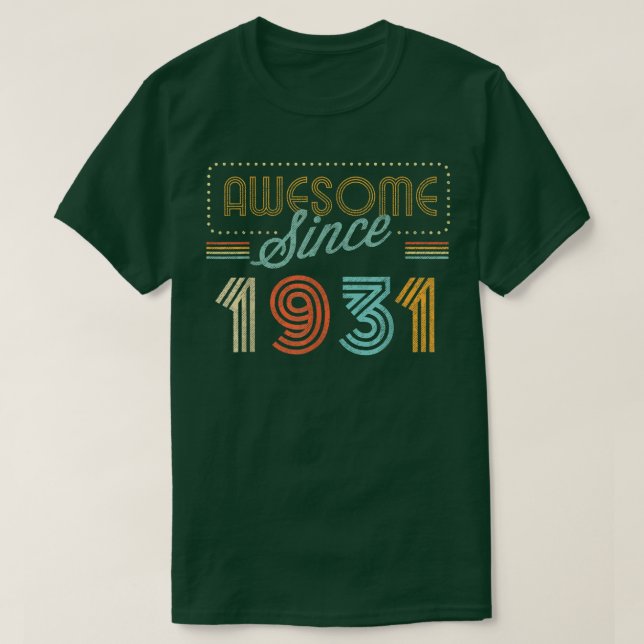 Camiseta Awesome Since 1931 Year Of Birth Birthday  (Frente do Design)