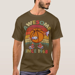 Camiseta Awesome Since 1968 Birthday Basketball 54th Birthd