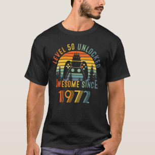 Camiseta Awesome Since 1972 Level 50 Unlocked Video Games