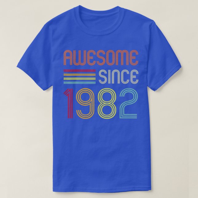 Camiseta Awesome Since 1982 40th Birthday Retro  (Frente do Design)
