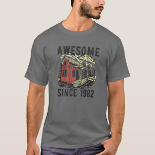 Camiseta Awesome Since 1982 Mountain Camping Tent Vintage B