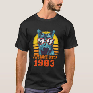 Camiseta Awesome Since 1983 Cat 40Th