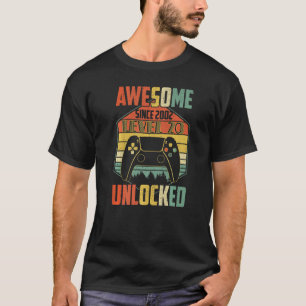 Camiseta Awesome Since 2002  Level 20 Unlocked Video Game