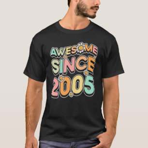 Camiseta Awesome Since 2005 Flower-Themed Floral Birth Year