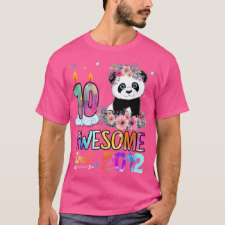 Camiseta Awesome since 2012 10th Birthday 10 Year Old Panda