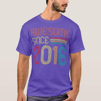 Camiseta Awesome Since 2016 6 Years Old Retro Vintage 6th B