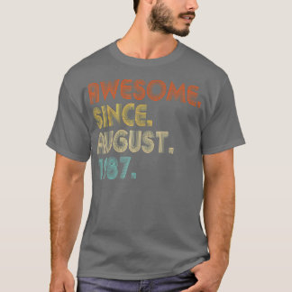 Camiseta Awesome Since August 1987 Vintage 35th Birthday 