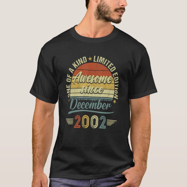 Camiseta Awesome Since December 2002 20 Years Old  20th Bir (Frente)