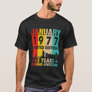 Camiseta Awesome Since January 1977 45Th Birthday Vintage R