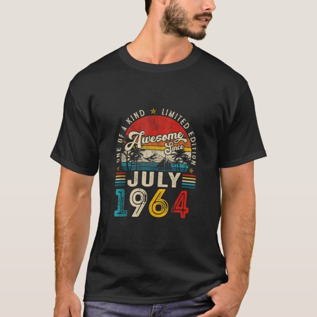Camiseta Awesome since July 1964 60 Years Old 60th Birthday (Frente)
