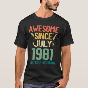 Camiseta Awesome Since July 1981 41st Birthday Retro