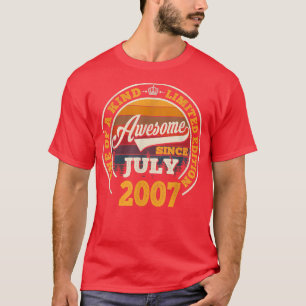 Camiseta Awesome Since July 2007 15th Birthday Gift 15 Year