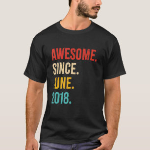 Camiseta Awesome Since June 2018 Vintage 4th Birthday 4 Yea