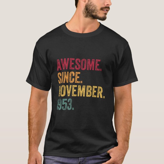 Camiseta Awesome Since November 1953 69Th 69 (Frente)