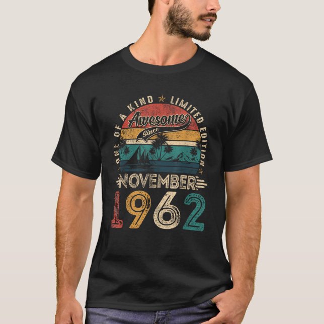Camiseta Awesome Since November 1962 63 Years Old 63rd Birt (Frente)