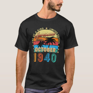 Camiseta Awesome Since October 1940 82Nd Birthday Limited E