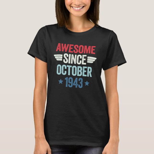 Camiseta Awesome Since October 1943 (Frente)