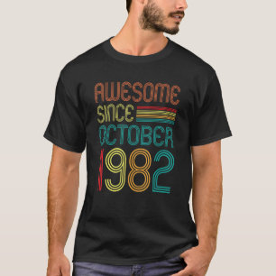 Camiseta Awesome Since October 1982 Retro 40th Birthday 40 