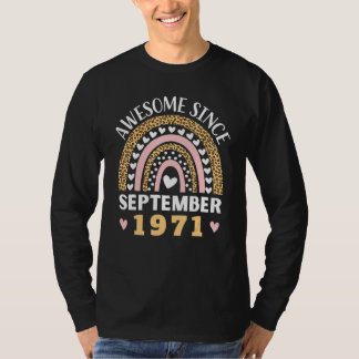 Camiseta Awesome Since September 1971 For Women & Men Rainb