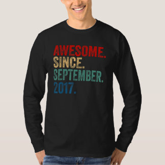 Camiseta Awesome Since September 2017 5th BDay 5 Years Old