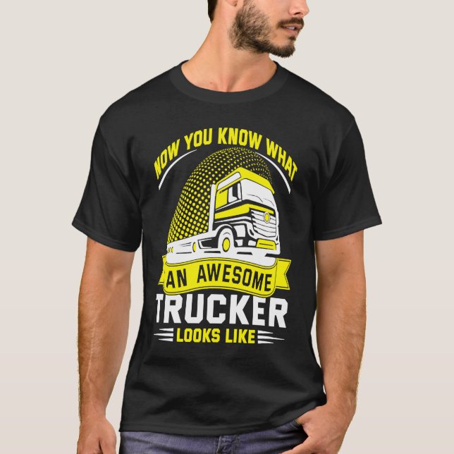Camiseta Awesome Trucker  Truck Driver (Frente)