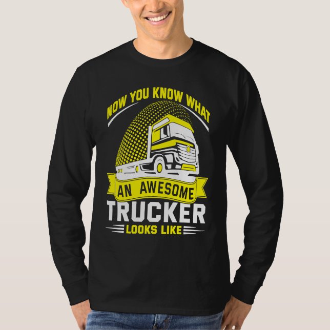Camiseta Awesome Trucker  Truck Driver (Frente)