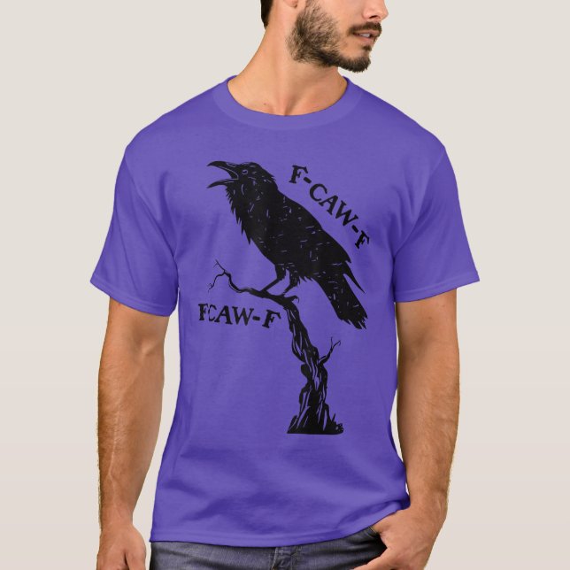 Camiseta awF Black Crow Pun Funny Bird Cawing Grunge Memóri (Frente)
