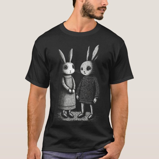 Camiseta Awkward Creepy Bunny Rabbits Silently Judge You (Frente)