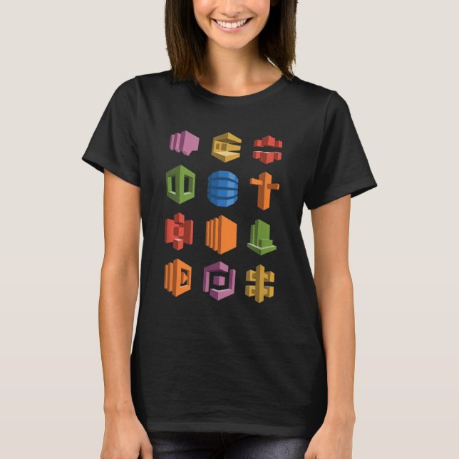 Camiseta AWS Microservices Tech Stack Hackerthon Startup (Frente)