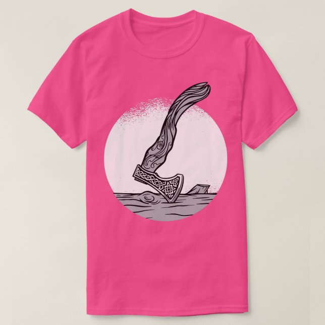 Camiseta Ax de Viking Ornamental (Frente do Design)