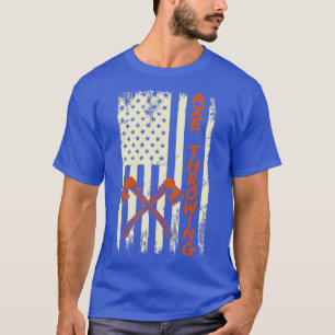 Camiseta Ax jogando bandeira americana lançando machados cl