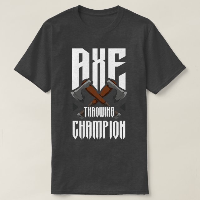 Camiseta Ax Jogando Campeão Funny Ax Thwing (Frente do Design)