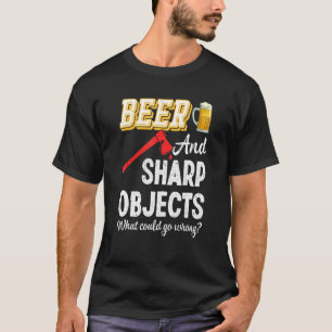 Camiseta Ax Jogando Objetos Sharp De Cerveja Hatchet Lumber