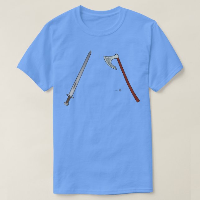 Camiseta Ax Medieval E Sword Pack (Frente do Design)