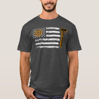 Camiseta Ax Thrower Gifs American Flag Hatchet Engraçado Ax