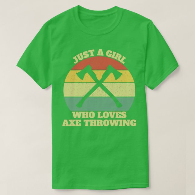 Camiseta Ax Thrower Throwing Girl (Frente do Design)