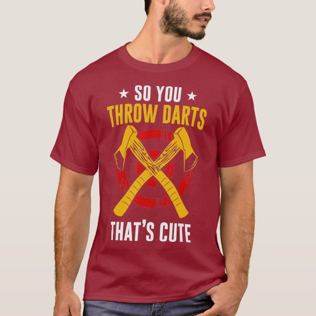 Camiseta Ax Throwing Hatchet Lumberjack Hobby Dardos (Frente)