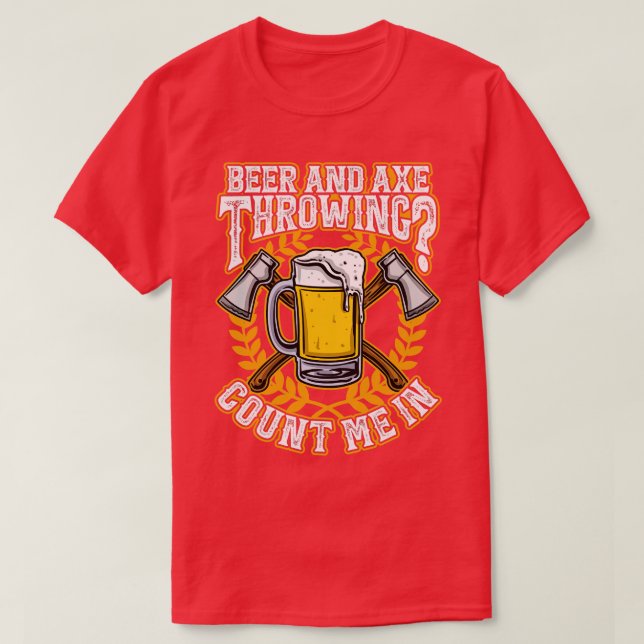 Camiseta Ax Thwing e Beer Funny Hachet (Frente do Design)