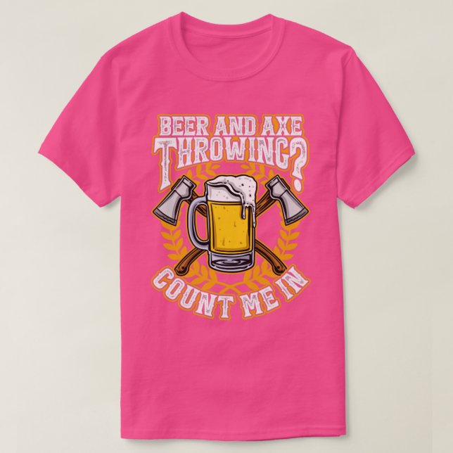 Camiseta Ax Thwing e Beer Funny Hachet (Frente do Design)